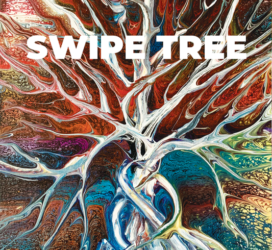 FLUID ART - ACRYLIC PAINT POUR - TREE SWIPE